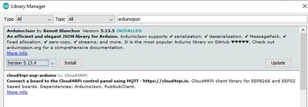 Arduino JSON Lib Install