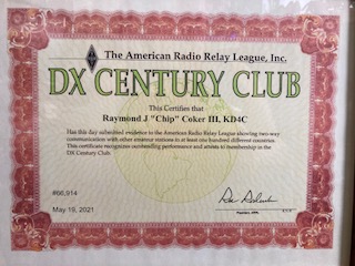 DXCC Award for KD4C